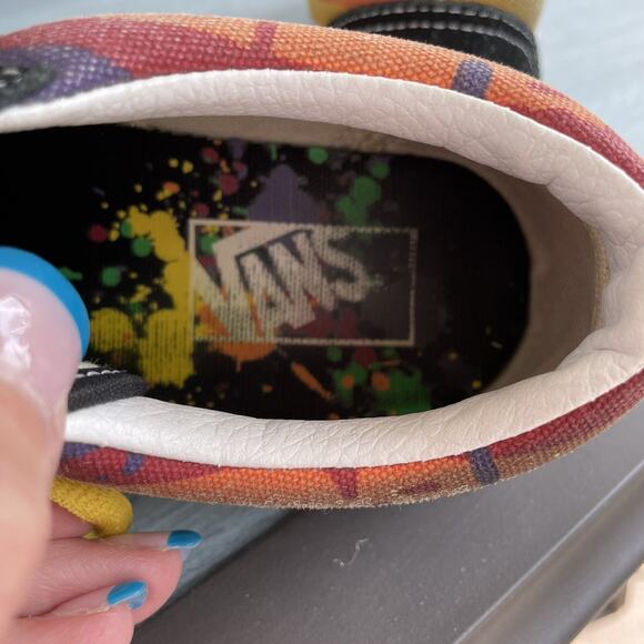 Vans RAINBOW DRIP Sneakers M 5.5 W 7 Black Suede Old Skool OFF THE WALL Skater - Picture 8 of 11